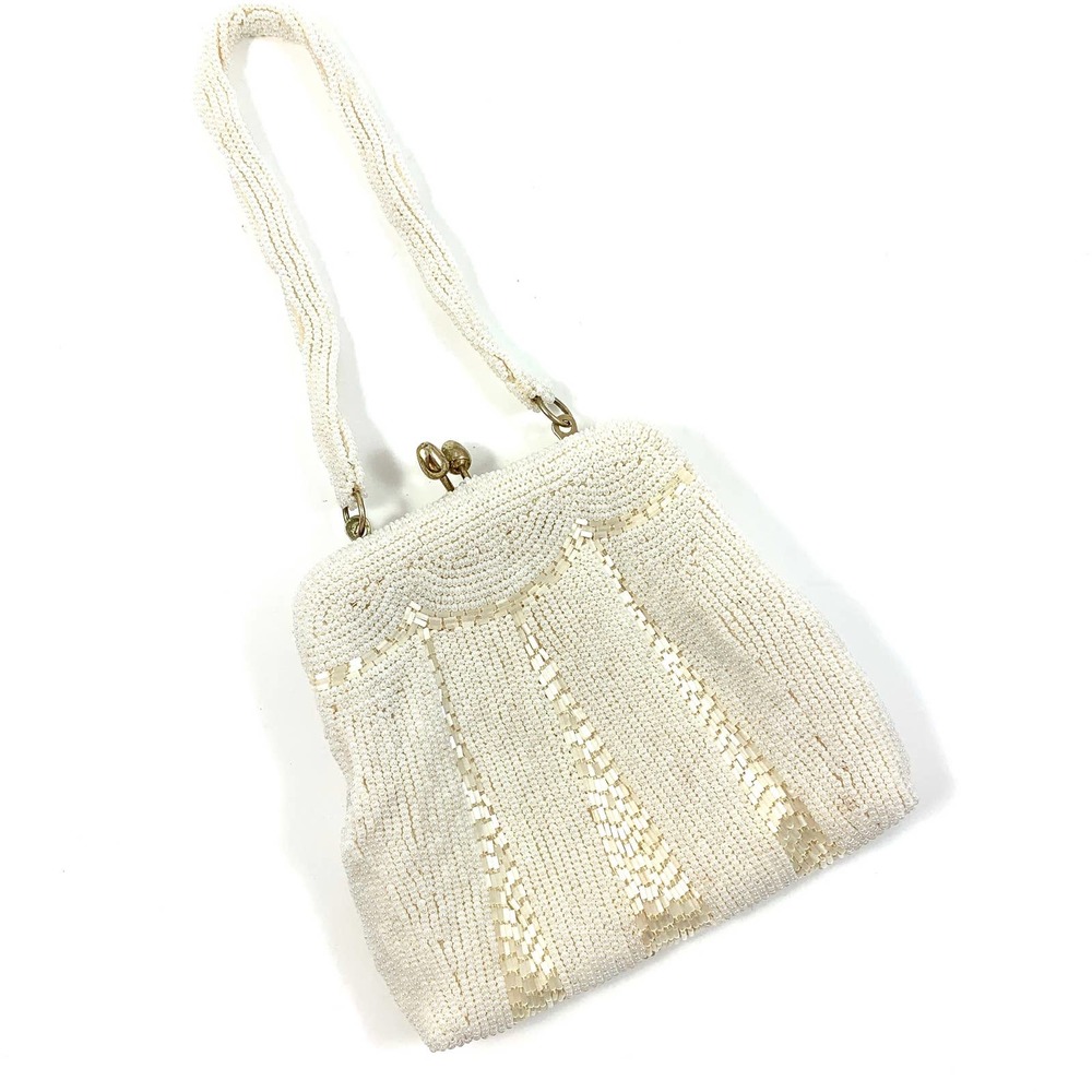 ❌SOLD❌ Vintage KOREAN white glass beaded mini bag - Picture 13 of 13